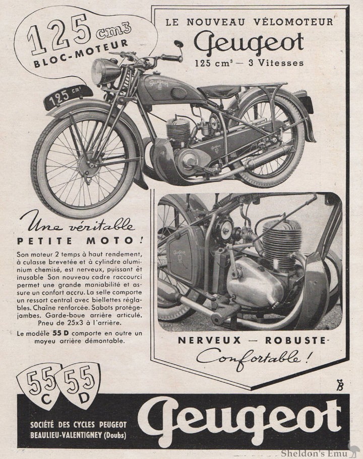 Peugeot 1947 Type 55c 55d 125cc